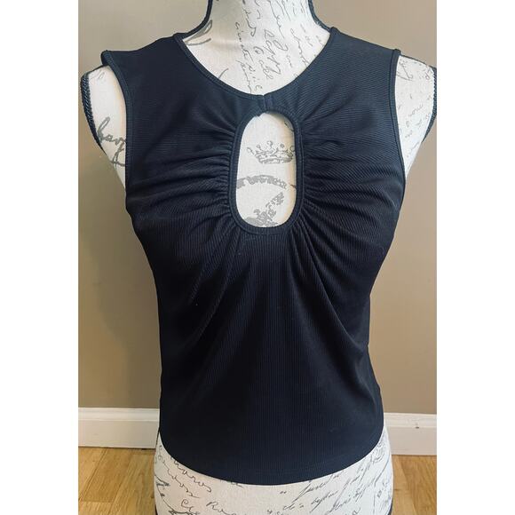NWT Pretty Garbage Chandon Keyhole Tank Black LARGE - Reg $39 - Picture 1 of 6